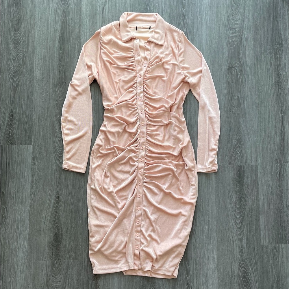 Peach body-con dress